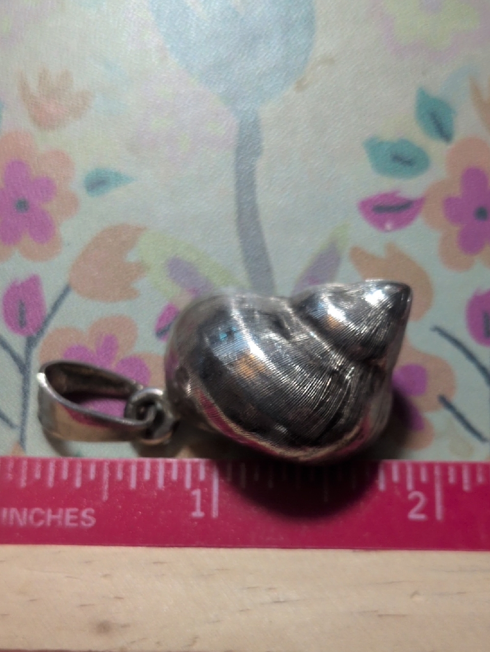 Sterling Whelk Shell Pendant - Silver Sea Shell Charm